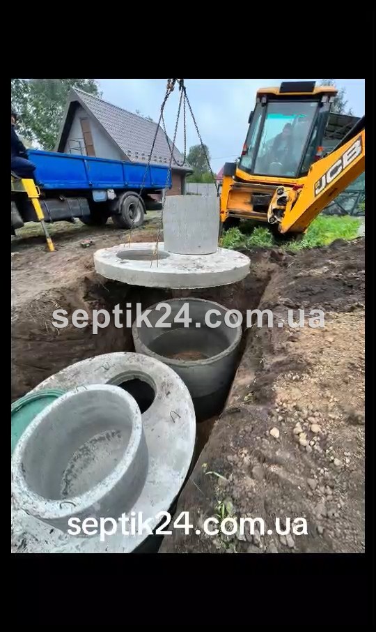 Монтаж переливів між камерами септика